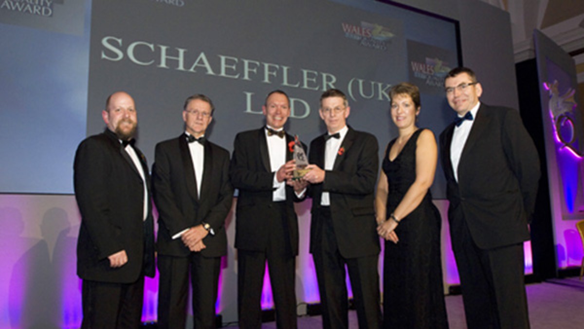 Schaeffler UK's manufacturing plant in Llanelli wins the Manufacturing Prize at the Wales Quality Award Ceremony.